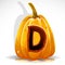 Happy Halloween font cut out pumpkin letter D