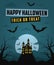 Happy Halloween Forest Mountain Castle Bats