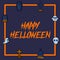 Happy halloween frame banner also can use for media social feed or story with coffin, ghost, spirit, grave, cross and skull