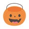 Happy halloween, funny pumpkin shaped bucket