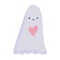 Happy halloween, ghost pink heart trick or treat celebration