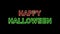 Happy Halloween glittering multicolored neon text