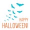 Happy Halloween greeting card with bats