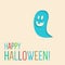 Happy Halloween greeting card with the ghost