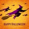 Happy halloween greeting card with horde of