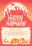 Happy Halloween. Halloween poster, card or background for Halloween party invitation.