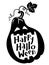 Happy Halloween hand-drawing lettering composition with pumpkin