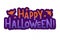 Happy Halloween hand drawn lettering with bats and star