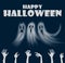 Happy Halloween Hands and Ghosts Poster Vector