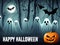 Happy Halloween - a haunted Halloween woods full of ghosts