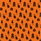 Happy halloween haunted houses and graveyards with cats pattern