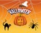 Happy Halloween Holiday Vector Trick Or Treat with Cat and Spider