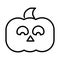 Happy halloween, horror face pumpkin trick or treat party celebration linear icon design