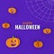 Happy halloween illustrated background with pumpkins in paper cutout style. Happy Halloween text background