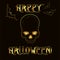 Happy Halloween invitation card with zombie skull