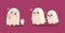 Happy Halloween of lovely ghost spirit on background with cute character design
