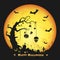 Happy Halloween Moon Scenery Vector Illustration