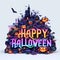 Happy Halloween, neon ambiance, complementary colors