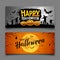 Happy Halloween party banners horizontal collections design