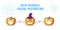 Happy halloween party for new normal concept Pumpkin head and social distancing protect coronavirus covid 19 banner Holidays