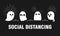 Happy Halloween party for new normal concept scary ghost and social distancing protect coronavirus covid 19 banner Holidays