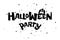 Happy Halloween Party scary holiday text banner with Jack-O-Lantern spooky pumpkin silhouette. Vector All Hallows Saints
