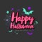 Happy Halloween pink message with colorful bat