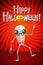 Happy Halloween poster/ banner - skeleton