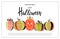 Happy Halloween. Poster with cute glamorous sparkling pumpkin. Vector illustration. Design for greeting cards