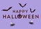 Happy Halloween poster. Glitch color shift font. Vector illustration.