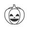 Happy Halloween Pumpkin Outline Flat Icon