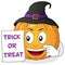 Happy Halloween Pumpkin with Witch Hat
