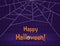 Happy Halloween room with purple diamond-shaped wall and spider web vector background