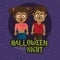 Happy halloween scary night cartoon