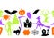 Happy Halloween seamless pattern with celebration items.