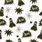 Happy Halloween seamless pattern with ghost, cobweb, spider, boo on white background.