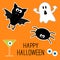 Happy Halloween set. Ghost, bat, spider, eyes, martini. Card.