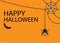 Happy Halloween and Spider Orange Background Vector Illustration