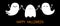 Happy Halloween. Spirit holding hands. Three ghost set line. Scary flying white ghosts. Boo. Cute cartoon kawaii spooky baby