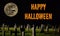 Happy Halloween - spooky graveyard with large moon