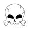 Happy halloween, spooky skull and bone trick or treat celebration line icon style