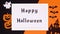 Happy Halloween stop motion, text and creepy Halloween stickers appear on black orange theme