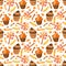 Happy Halloween sweet seamless pattern. Trick or treat. Cartoon vector illustration candy and lollipop.