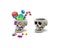 Happy Halloween sweets and candies icons in skull. Trick or Trick!
