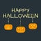 Happy Halloween text with Halloween pumpkins. Party banner or text design template. Vector illustration