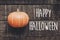 Happy halloween text sign, greeting card. simple fall image flat