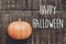 Happy halloween text sign, greeting card. simple fall image flat