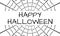 Happy Halloween text with spider web or cobweb. Halloween background for party banner or card design. Vector illustration