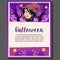 Happy halloween theme poster with witch cartoon