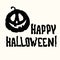 Happy Halloween title and pumpkin lantern on white